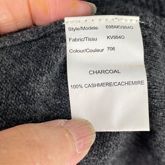 Michael Kors Charcoal Grey 100% Cashmere Long Sleeve Crew Sweater Dress Medium - Picture 8 of 8